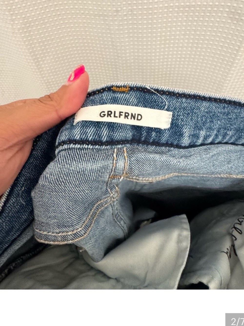 Grlfrnd The Helena high rise cropped straight jean 28 cotton button fly - Picture 2 of 7